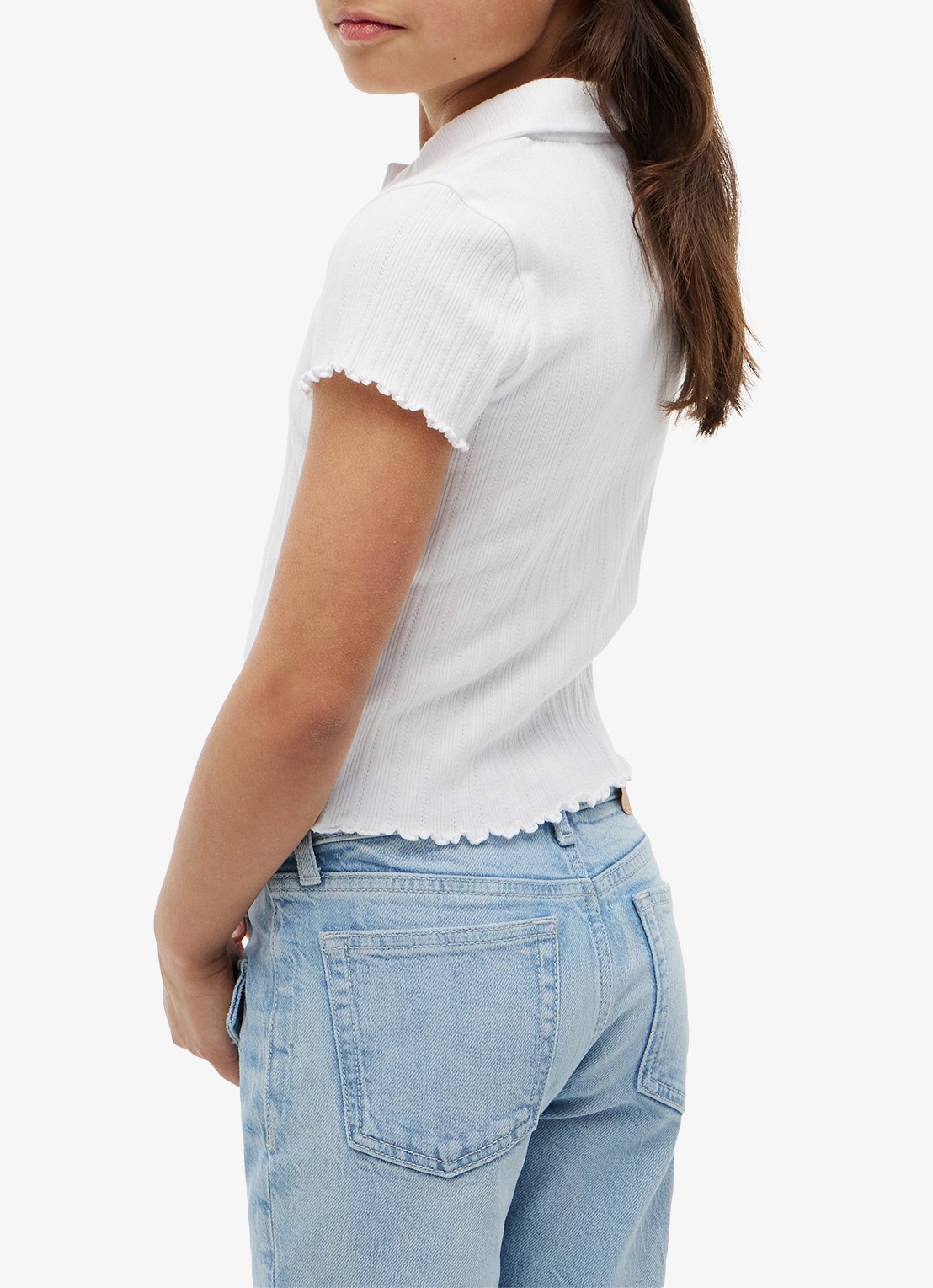 Tommy Hilfiger Polo met logoborduring - achterkant 3 wit