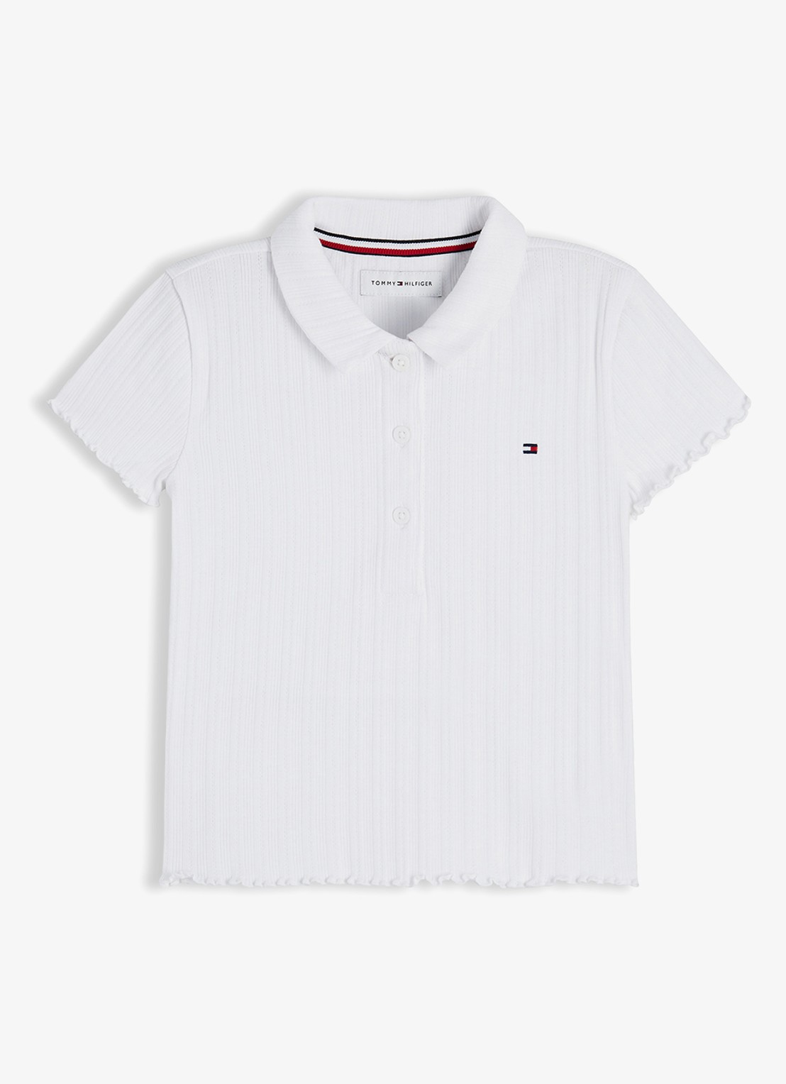 Tommy Hilfiger Polo met logoborduring - voorkant 4 wit
