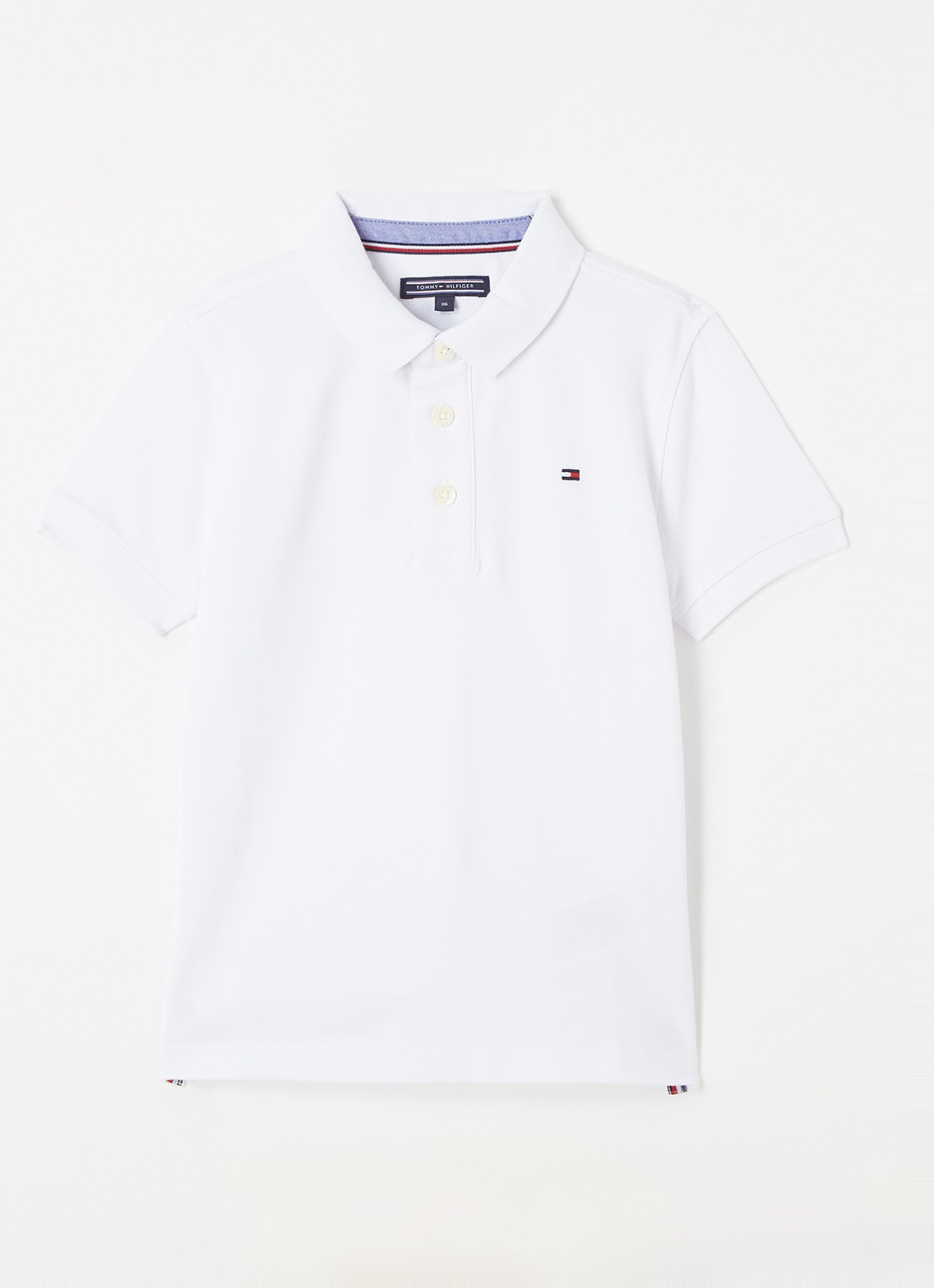 Tommy Hilfiger Polo van piqué katoen - voorkant bright white