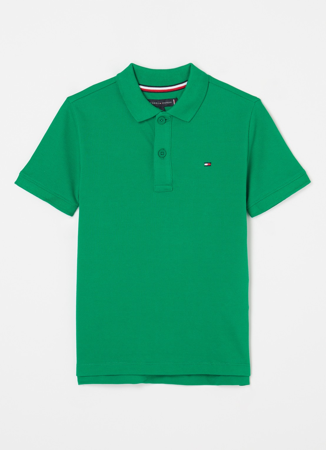 Tommy Hilfiger Polo van piqué katoen - voorkant groen