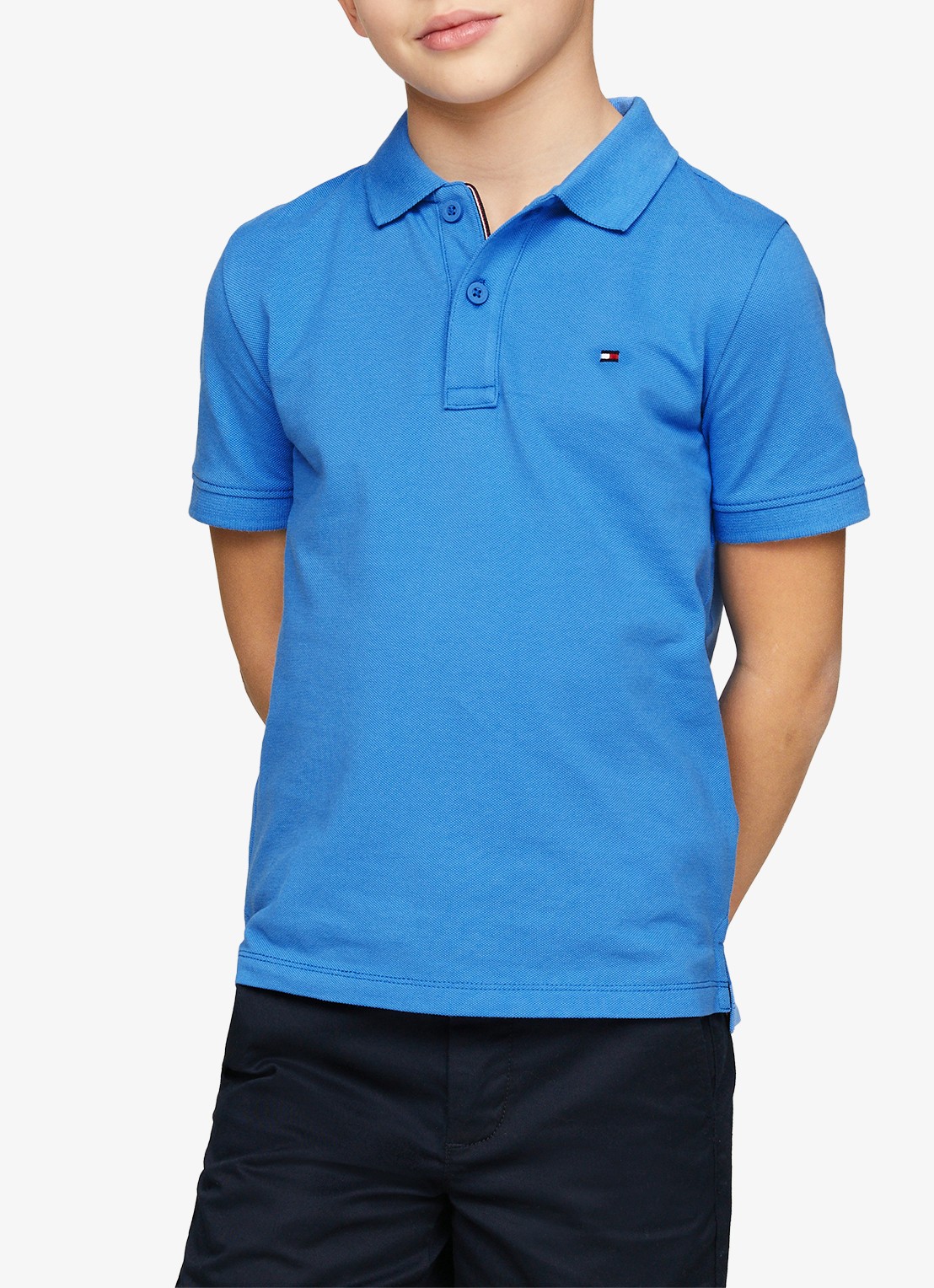 Tommy Hilfiger Polo van piqué katoen - detail 4 blauw