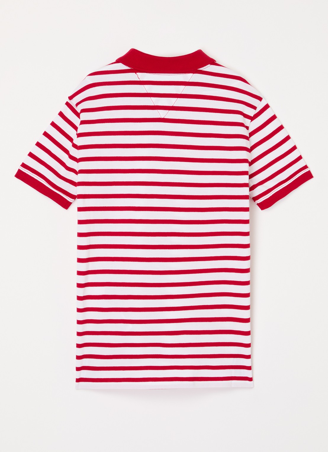 Tommy Hilfiger Polo van piqué katoen - voorkant 2 primary red white breton stripe