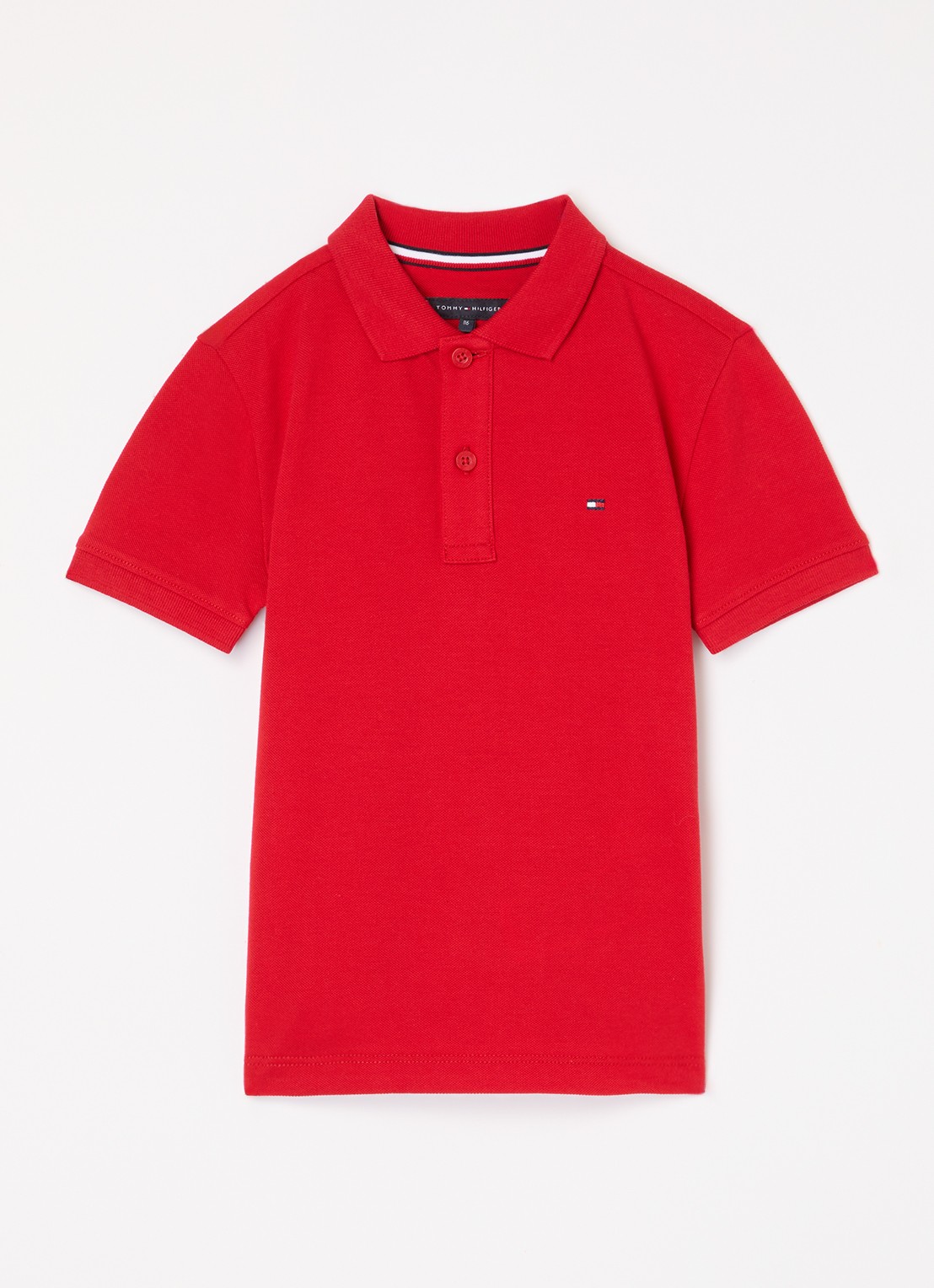 Tommy Hilfiger Polo van piqué katoen - voorkant primary red