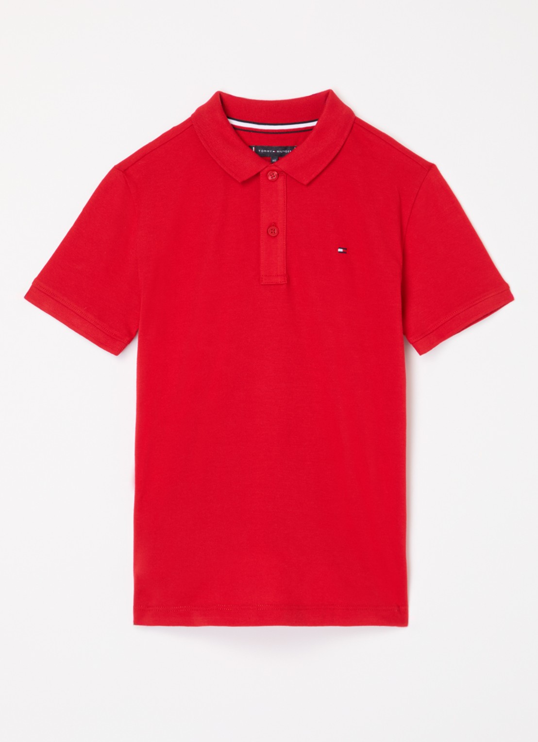 Tommy Hilfiger Polo van piqué katoen - voorkant 3 primary red