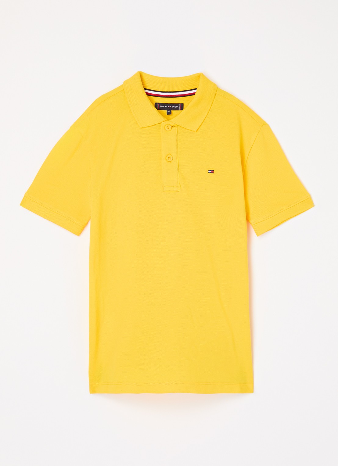 Tommy Hilfiger Polo van piqué katoen - voorkant star fruit yellow