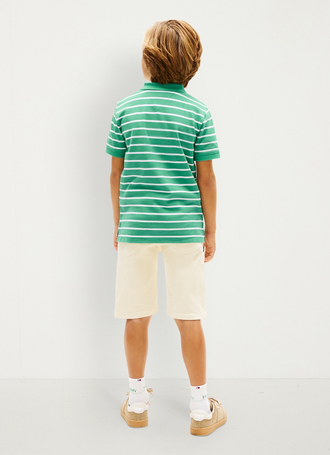 Tommy Hilfiger Polo van piqué katoen - achterkant 3 lichtgroen