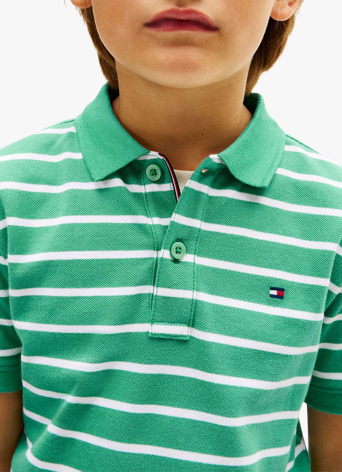 Tommy Hilfiger Polo van piqué katoen - detail 5 lichtgroen