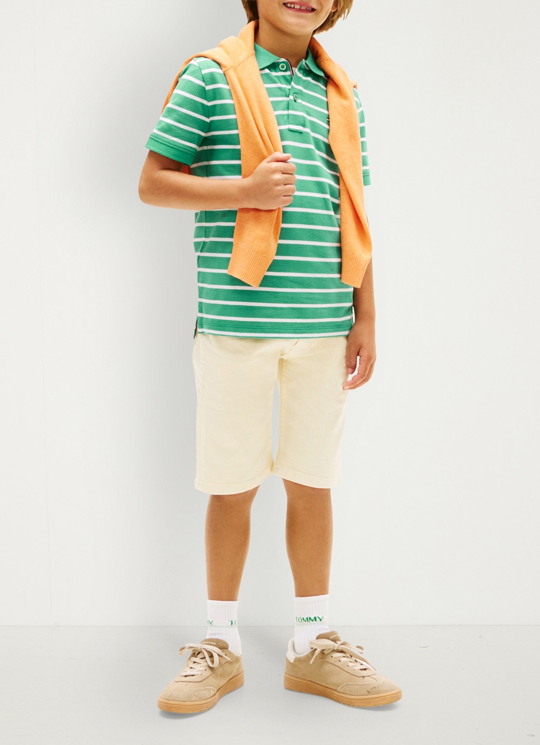 Tommy Hilfiger Polo van piqué katoen - voorkant 2 lichtgroen
