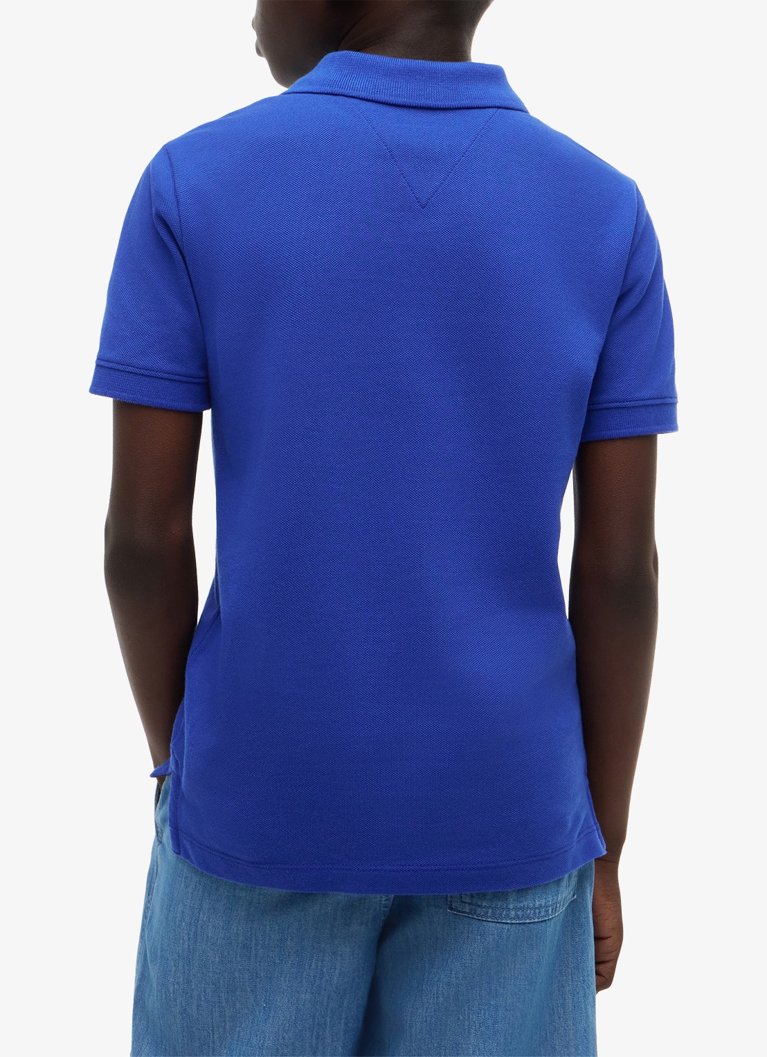 Tommy Hilfiger Polo van piqué katoen - achterkant 5 noble blue-c8p / blauw