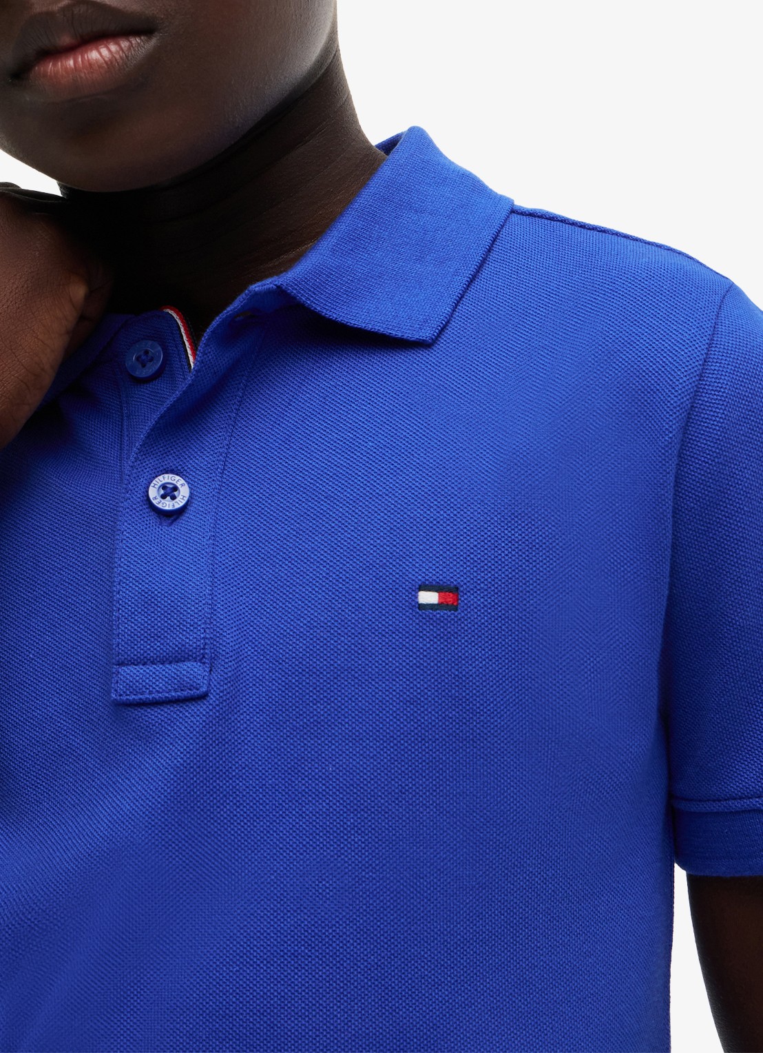 Tommy Hilfiger Polo van piqué katoen - detail 2 noble blue-c8p / blauw