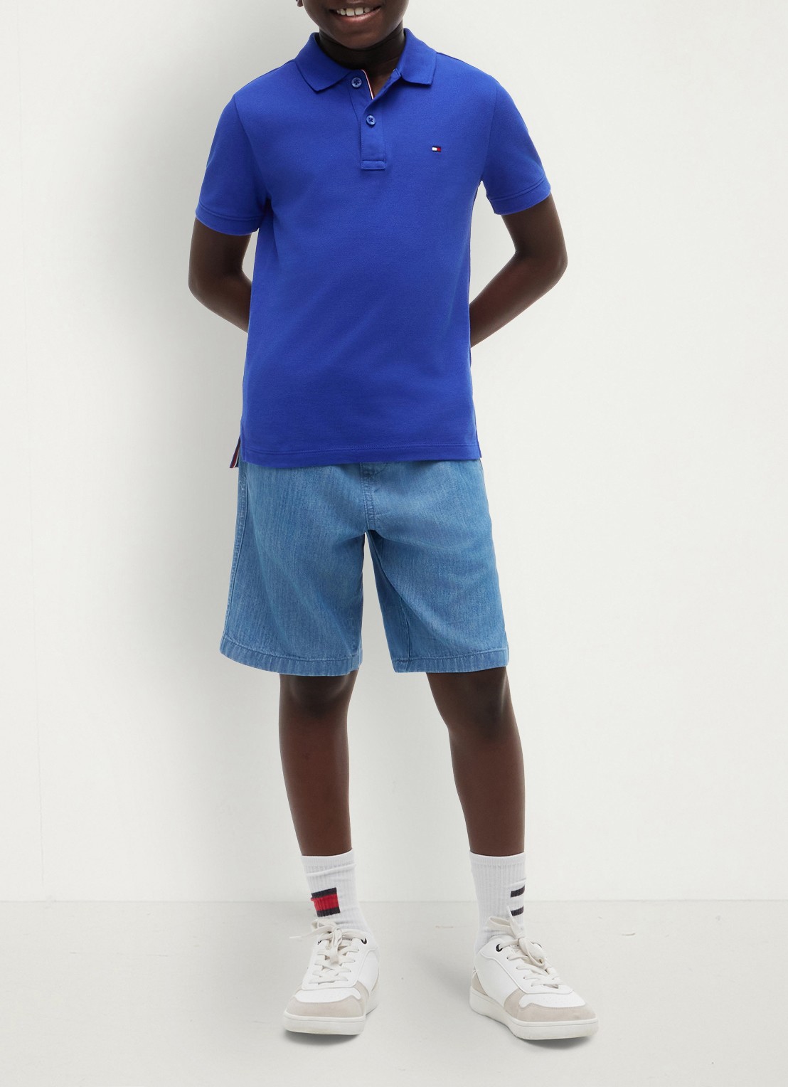 Tommy Hilfiger Polo van piqué katoen - voorkant 4 noble blue-c8p / blauw