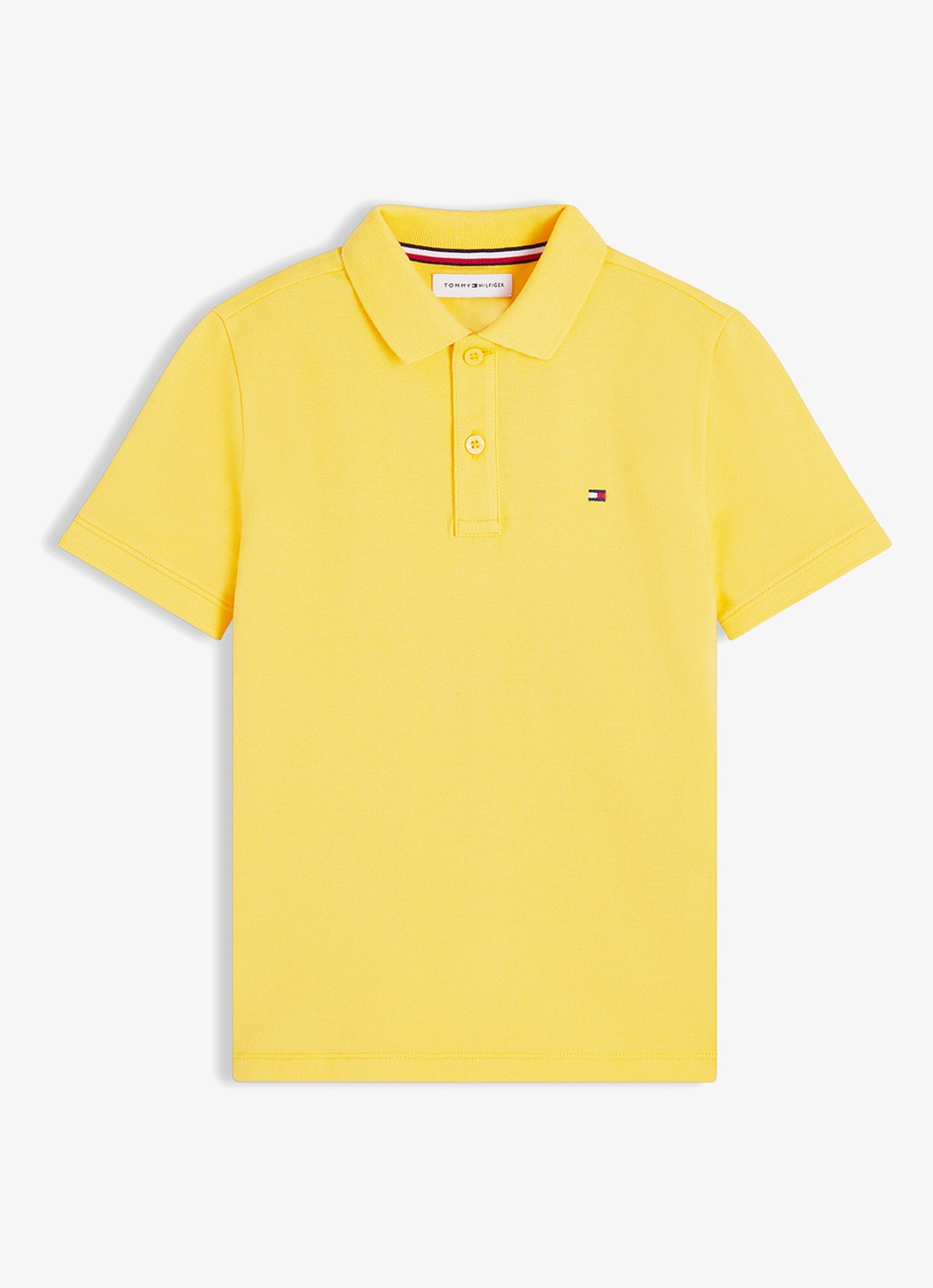 Tommy Hilfiger Polo van piqué katoen - voorkant tuscan sun-zgk / geel