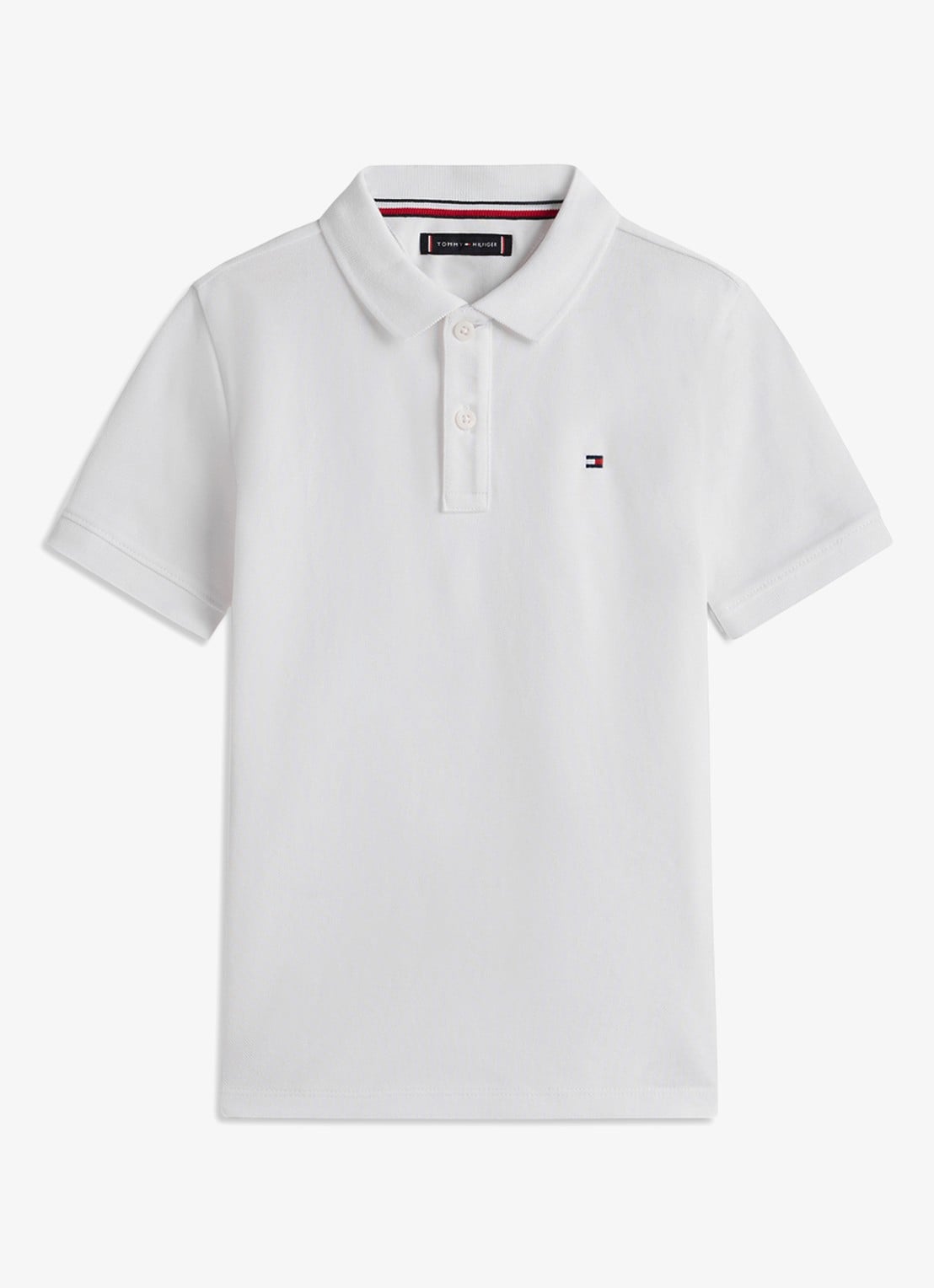 Tommy Hilfiger Polo van piqué katoen - voorkant 7 white-ybr / wit
