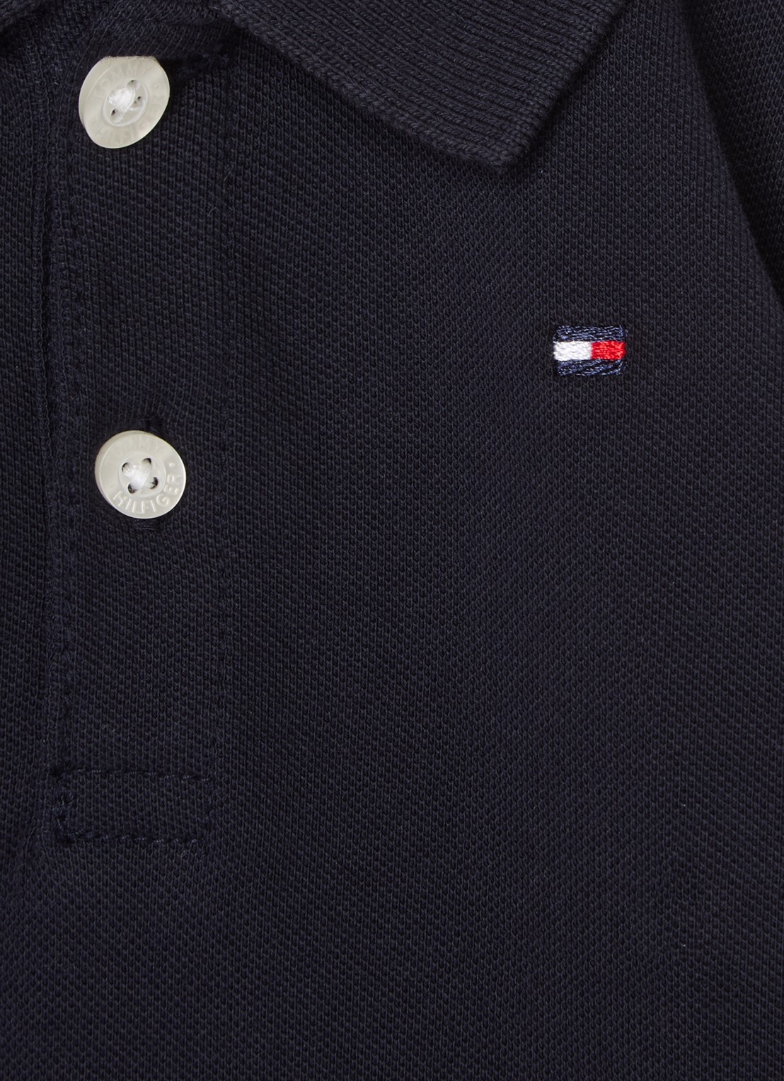 Tommy Hilfiger Polo van piqué katoen - detail 3 zwart
