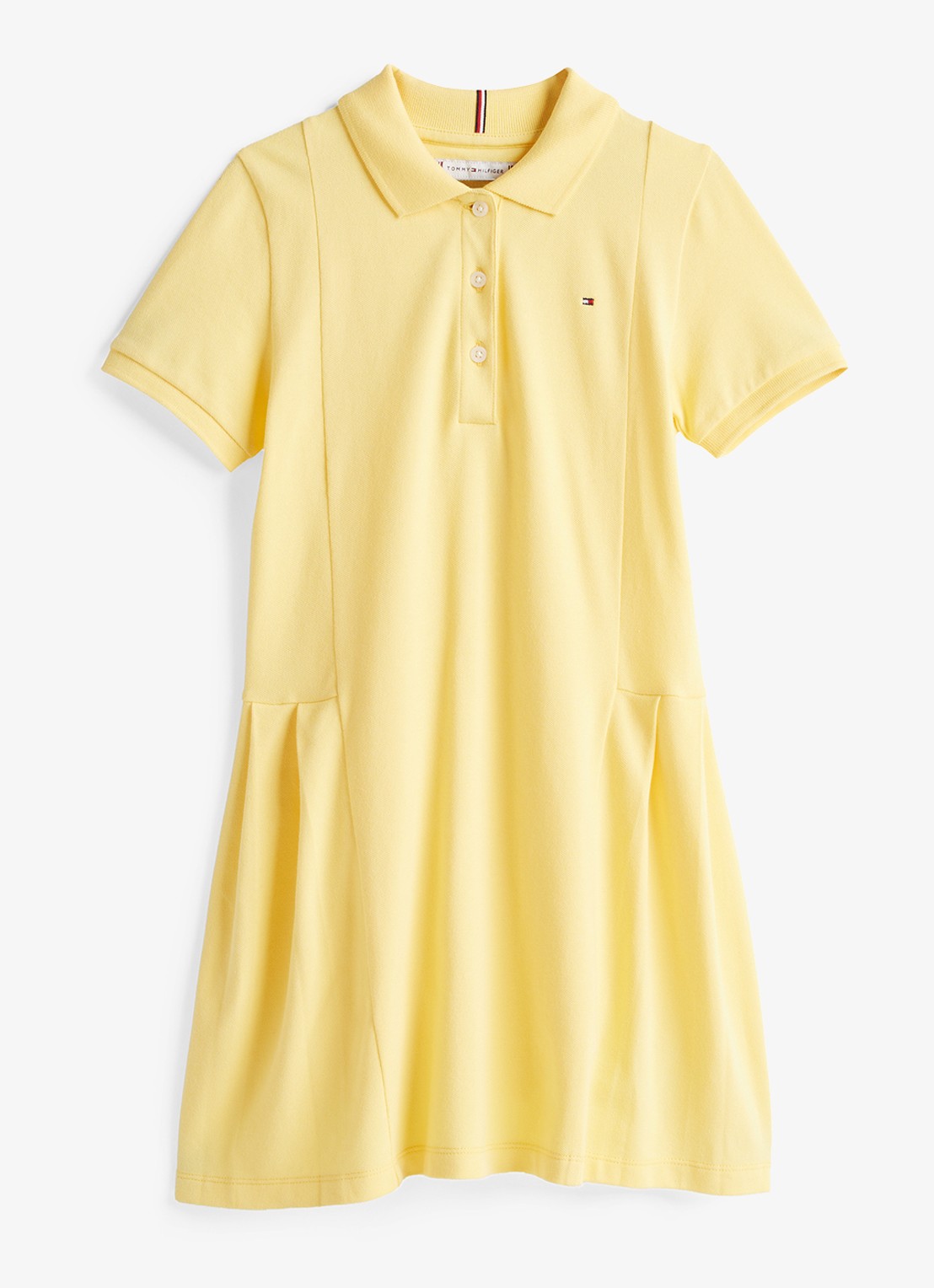 Tommy Hilfiger Polojurk met logo - voorkant 4 citronella / geel
