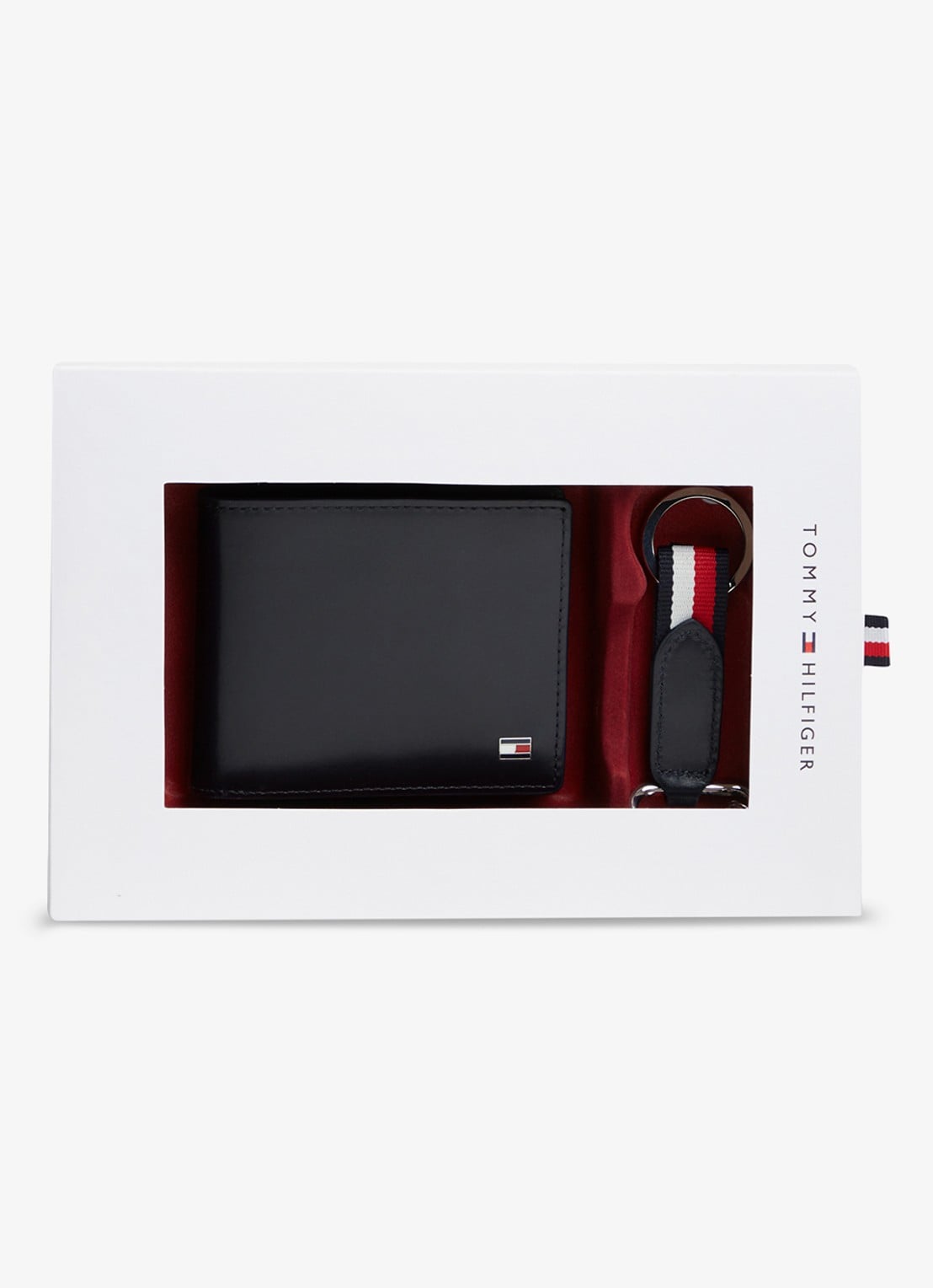 Tommy Hilfiger Portemonnee en sleutelhanger met logo in set van 2 - detail 3 blauwgrijs