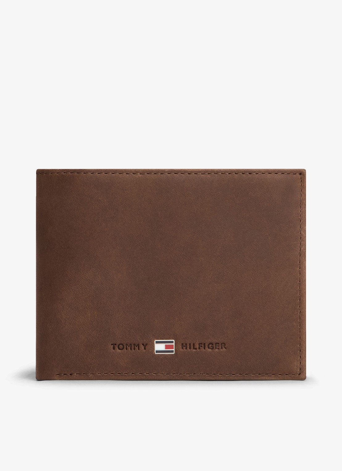 Tommy Hilfiger Portemonnee met logo - voorkant 2 bruin