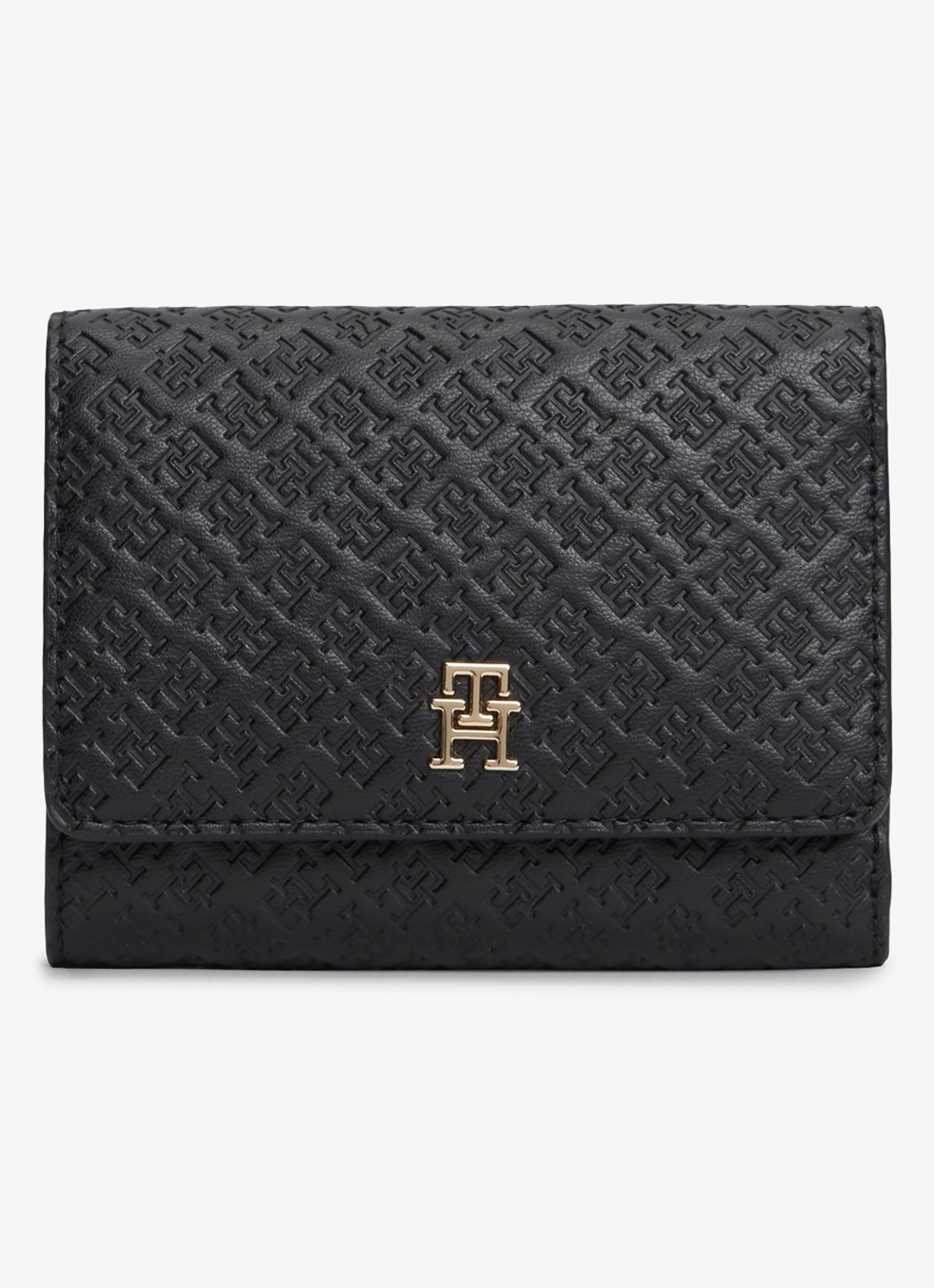 Tommy Hilfiger Portemonnee met logoprint - voorkant 4 zwart