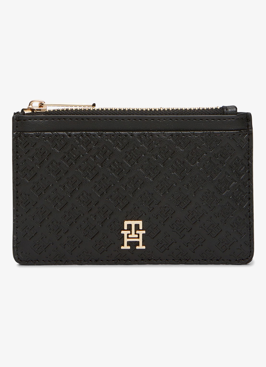 Tommy Hilfiger Portemonnee met logoprint - voorkant zwart