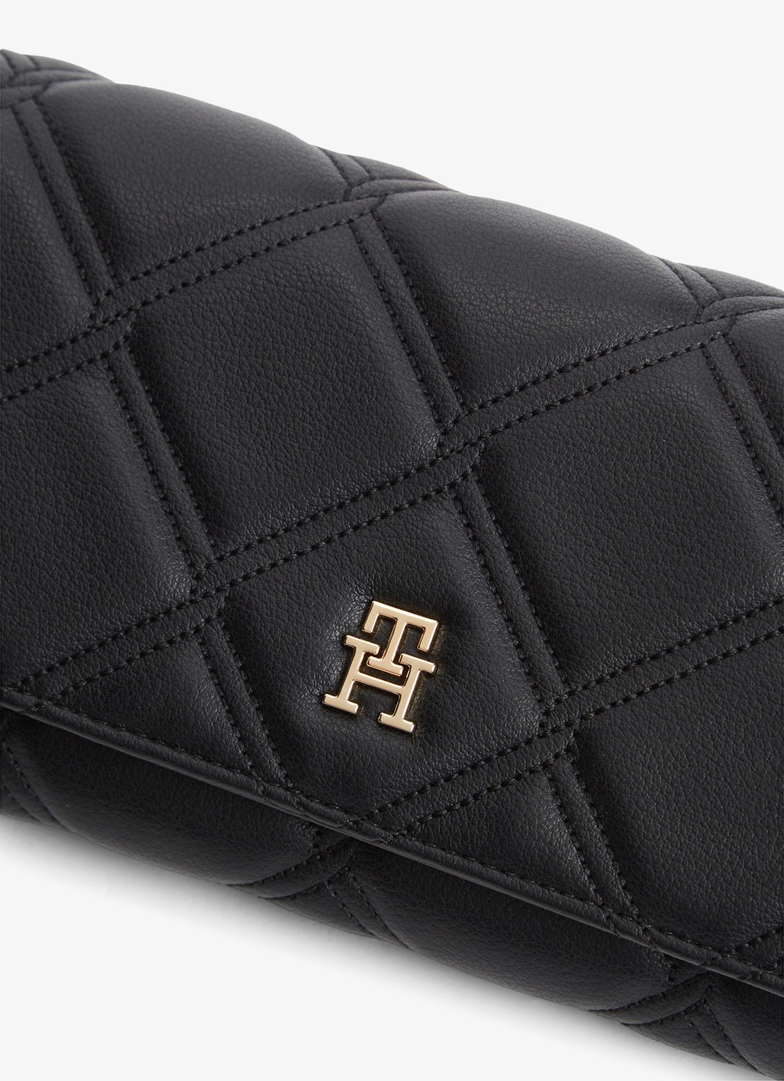 Tommy Hilfiger Portemonnee met schouderriem - detail zwart