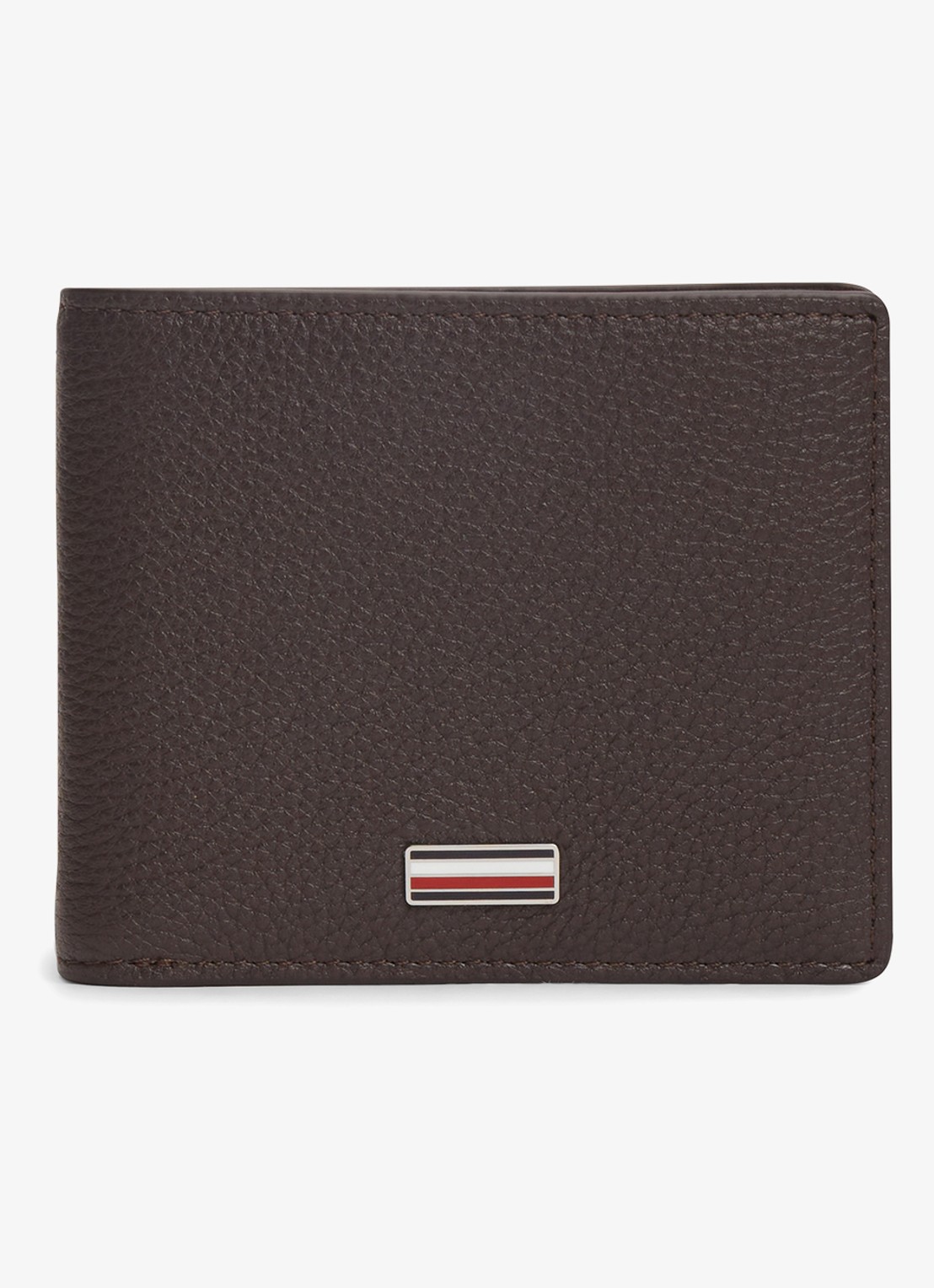 Tommy Hilfiger Portemonnee van leer - voorkant 3 donkerbruin