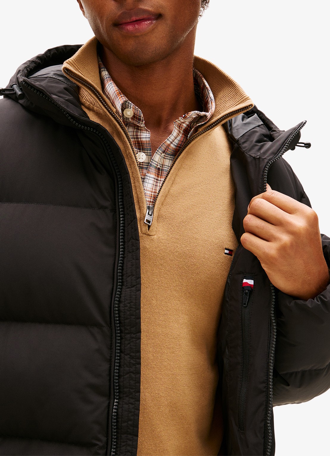 Tommy Hilfiger Puffer jack met capuchon en waterafstotende coating - detail 3 zwart