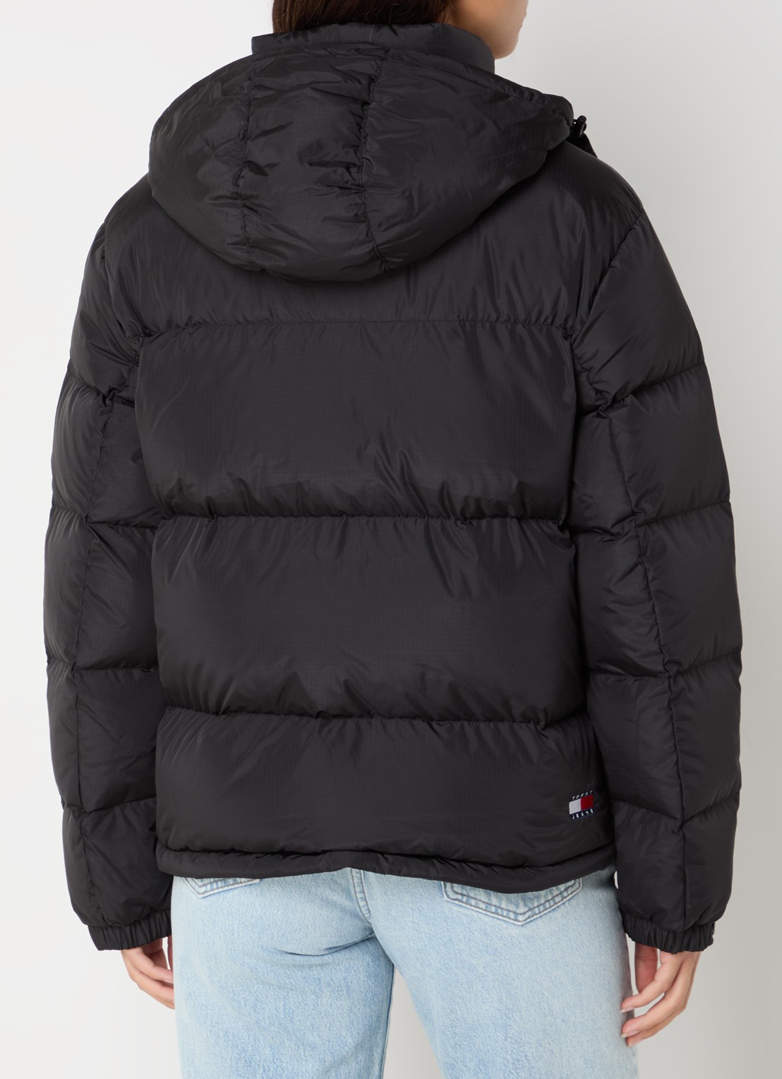 Tommy Hilfiger Puffer jack met donsvulling en afneembare capuchon - achterkant 2 zwart