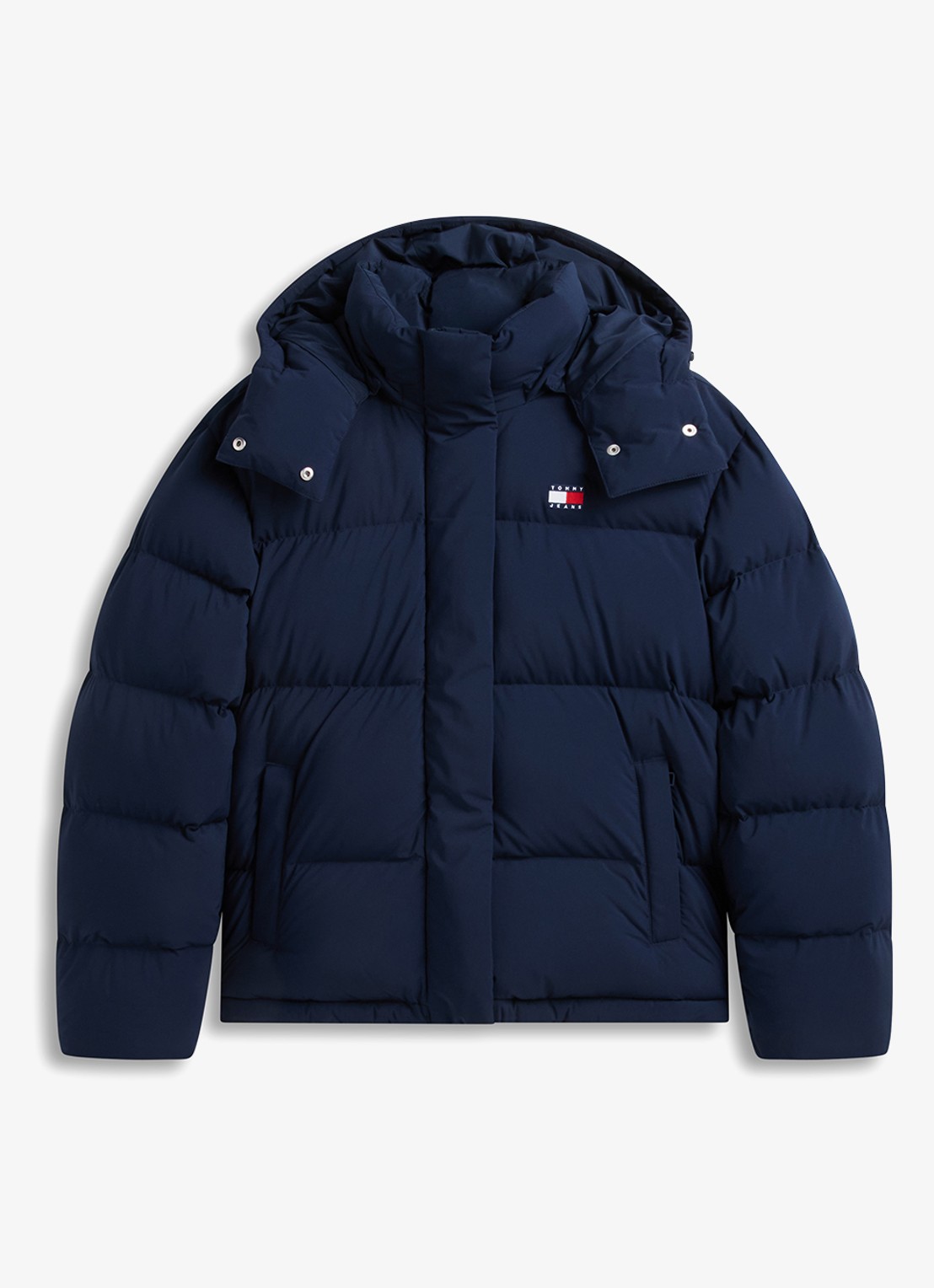 Tommy Hilfiger Puffer jack met donsvulling en afneembare capuchon - voorkant 5 dark blue-c1g
