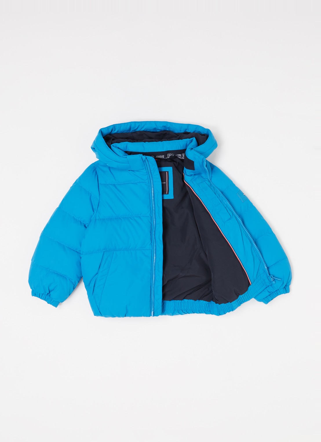 Tommy Hilfiger Puffer jack met donsvulling en afneembare capuchon - voorkant 2 blauw