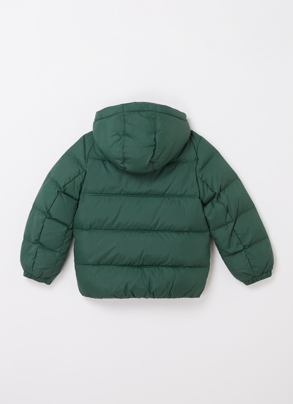Tommy Hilfiger Puffer jack met donsvulling en afneembare capuchon - achterkant donkergroen
