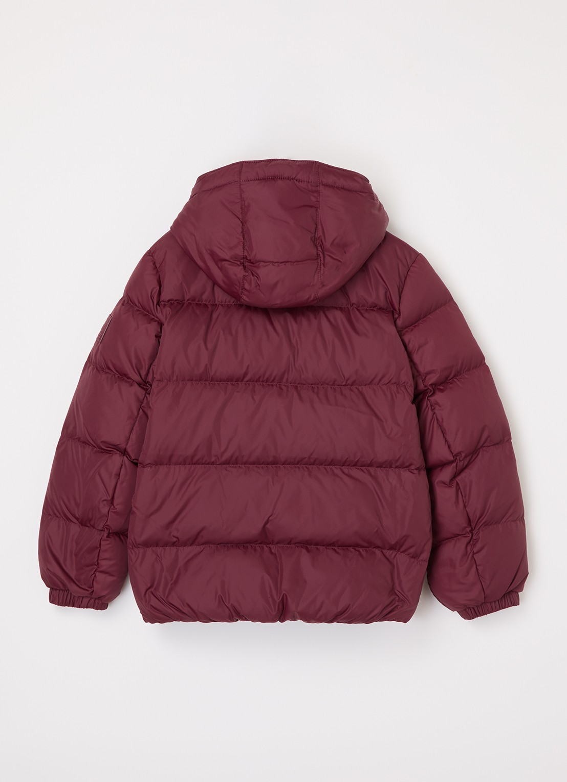 Tommy Hilfiger Puffer jack met donsvulling en afneembare capuchon - achterkant bordeauxrood