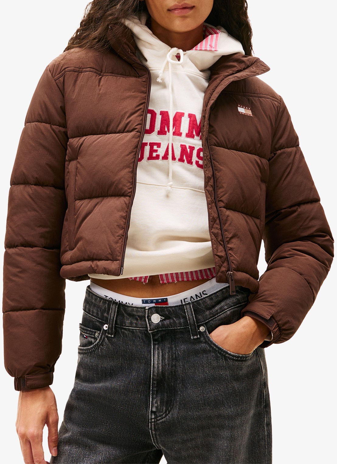 Tommy Hilfiger Puffer jack met waterafstotende coating - detail 4 bruin