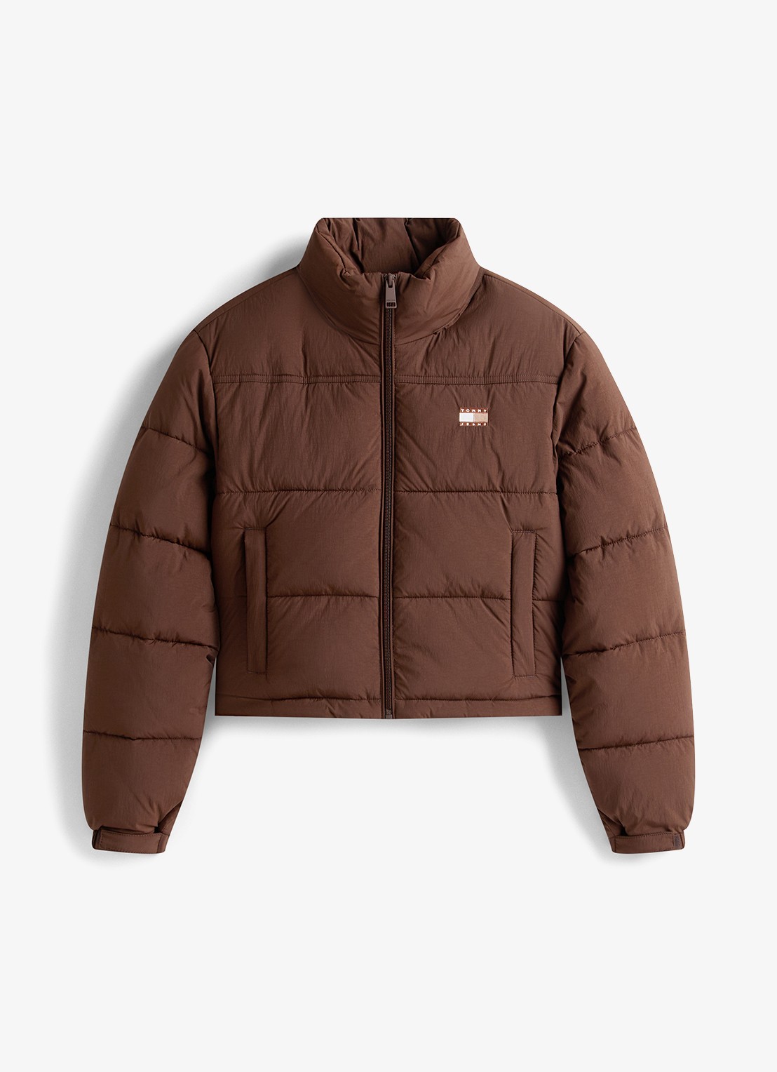 Tommy Hilfiger Puffer jack met waterafstotende coating - voorkant 2 bruin