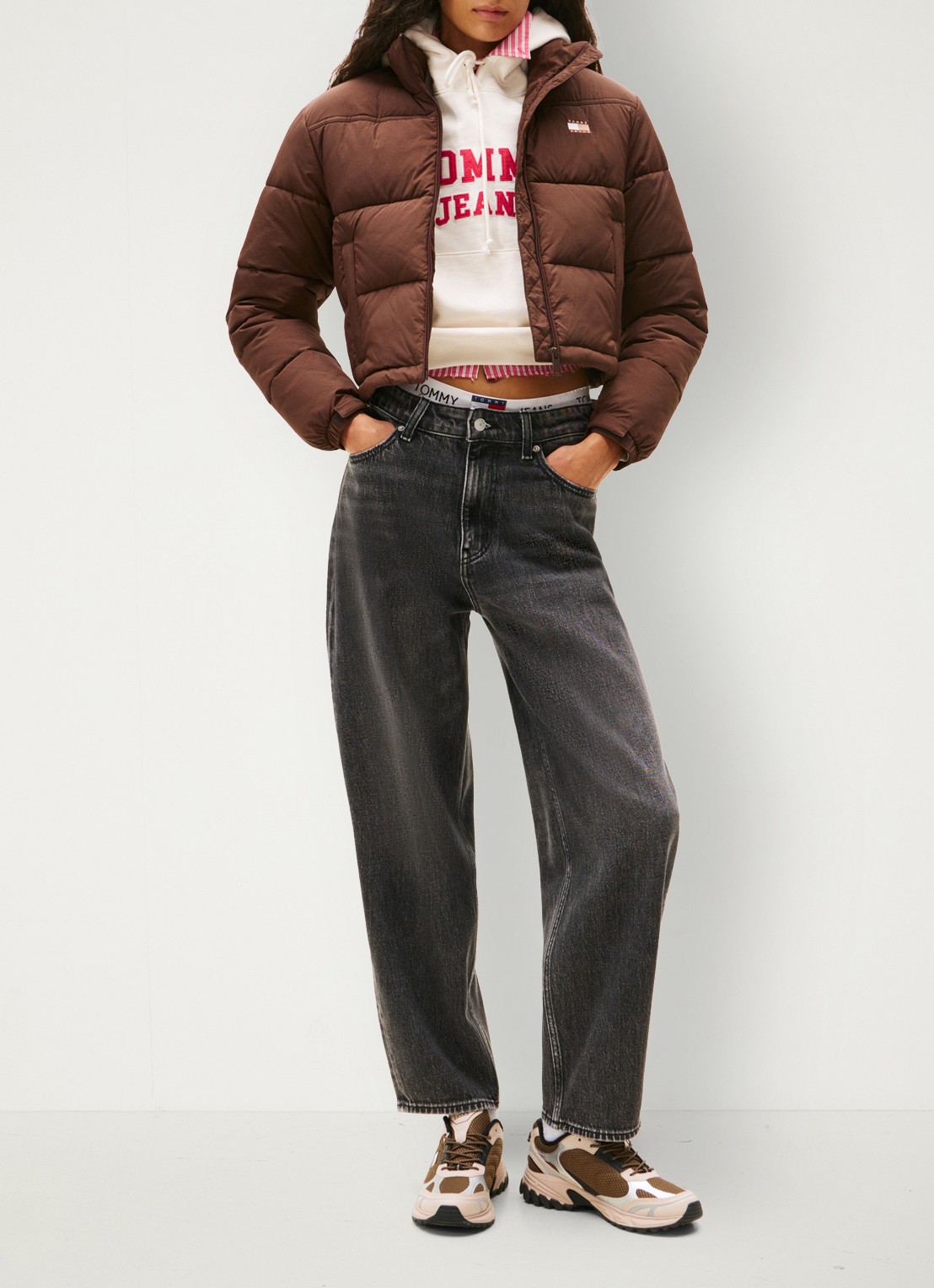 Tommy Hilfiger Puffer jack met waterafstotende coating - voorkant 3 bruin