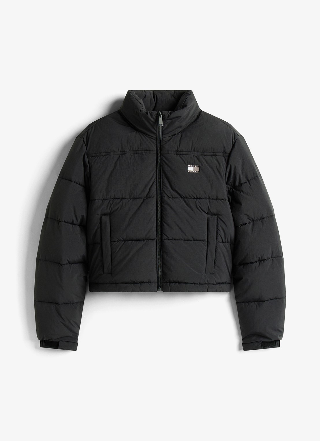 Tommy Hilfiger Puffer jack met waterafstotende coating - voorkant zwart