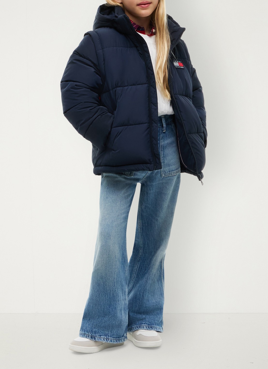 Tommy Hilfiger Puffer jas met afneembare capuchon - detail 5 donkerblauw