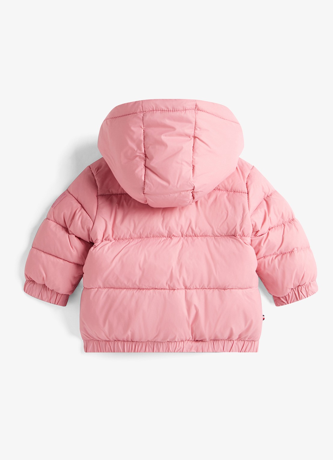 Tommy Hilfiger Puffer jas met capuchon - voorkant 2 roze