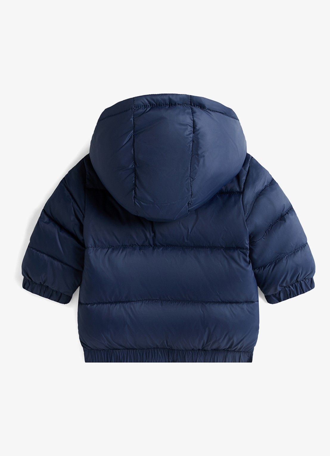 Tommy Hilfiger Puffer jas met capuchon - voorkant 2 donkerblauw
