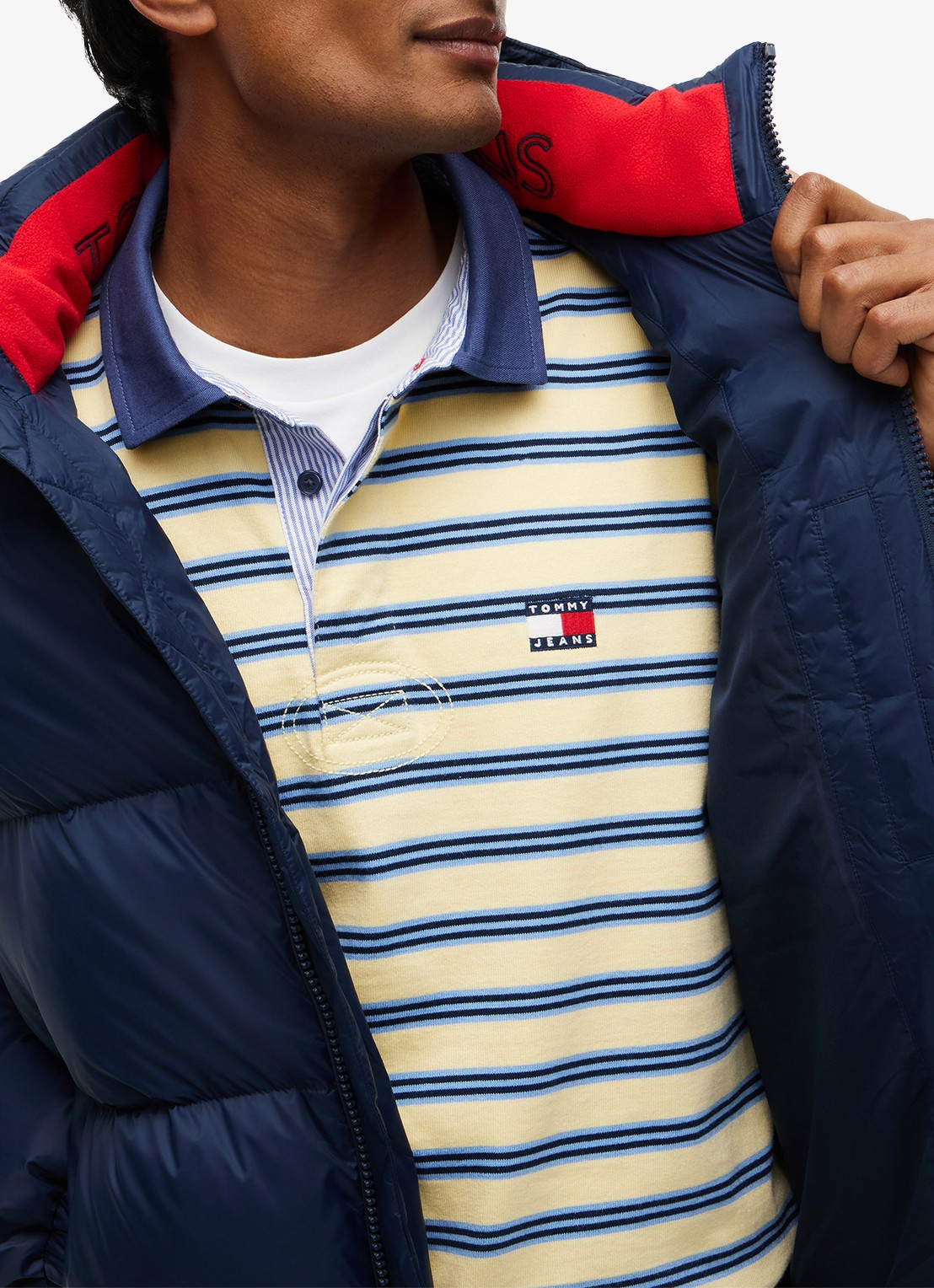 Tommy Hilfiger Puffer jas met donsvulling - detail 3 donkerblauw