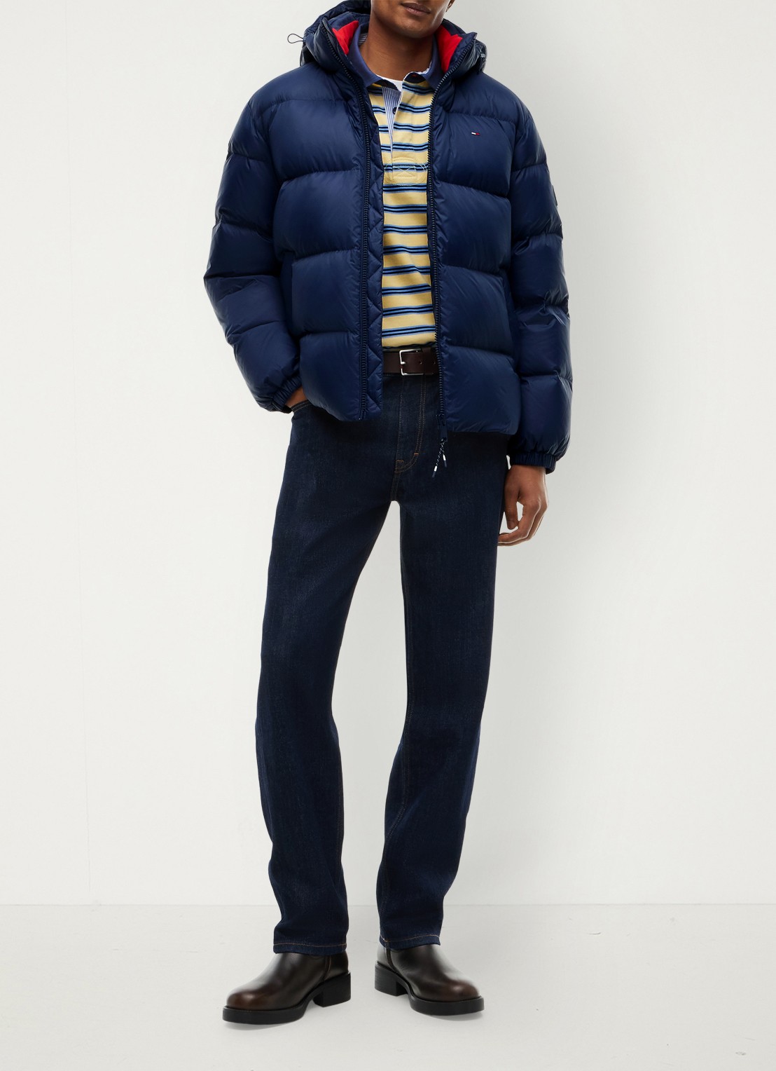 Tommy Hilfiger Puffer jas met donsvulling - voorkant 6 donkerblauw