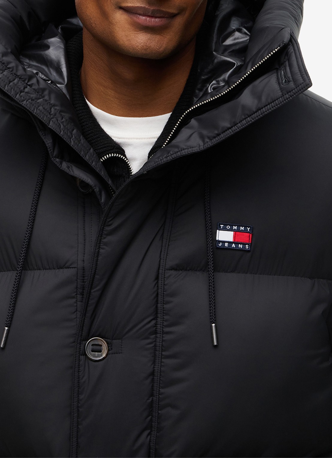 Tommy Hilfiger Puffer jas met opbergbare capuchon - detail 6 zwart