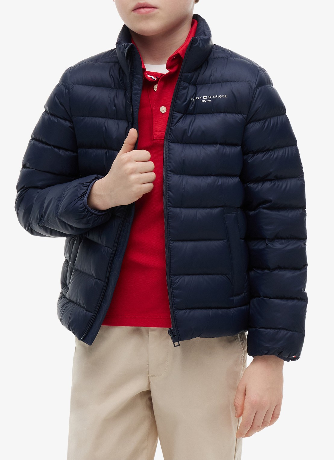 Tommy Hilfiger Pufferjas met logo  - detail 5 dark night navy-c1g