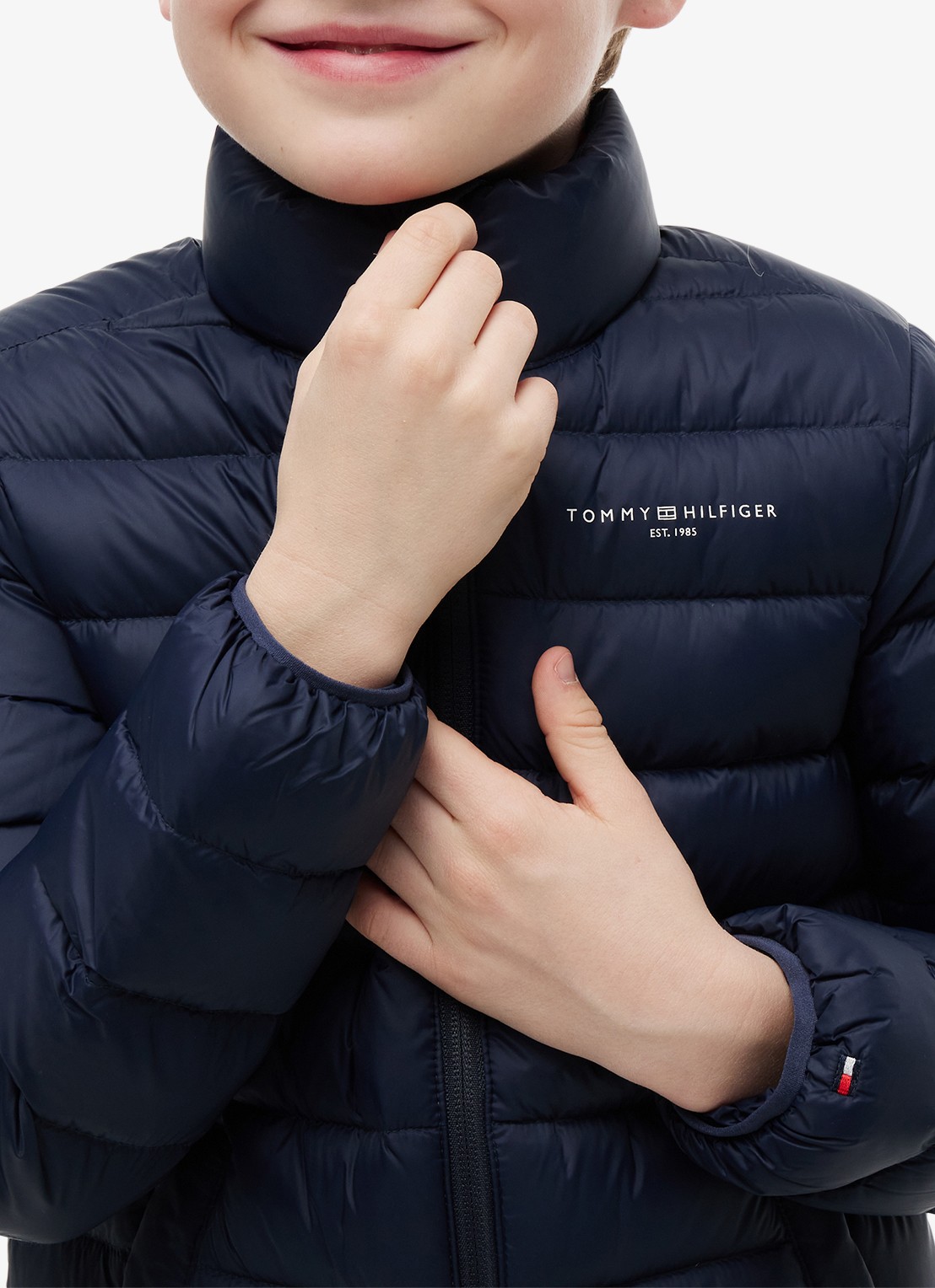 Tommy Hilfiger Pufferjas met logo  - detail 6 dark night navy-c1g