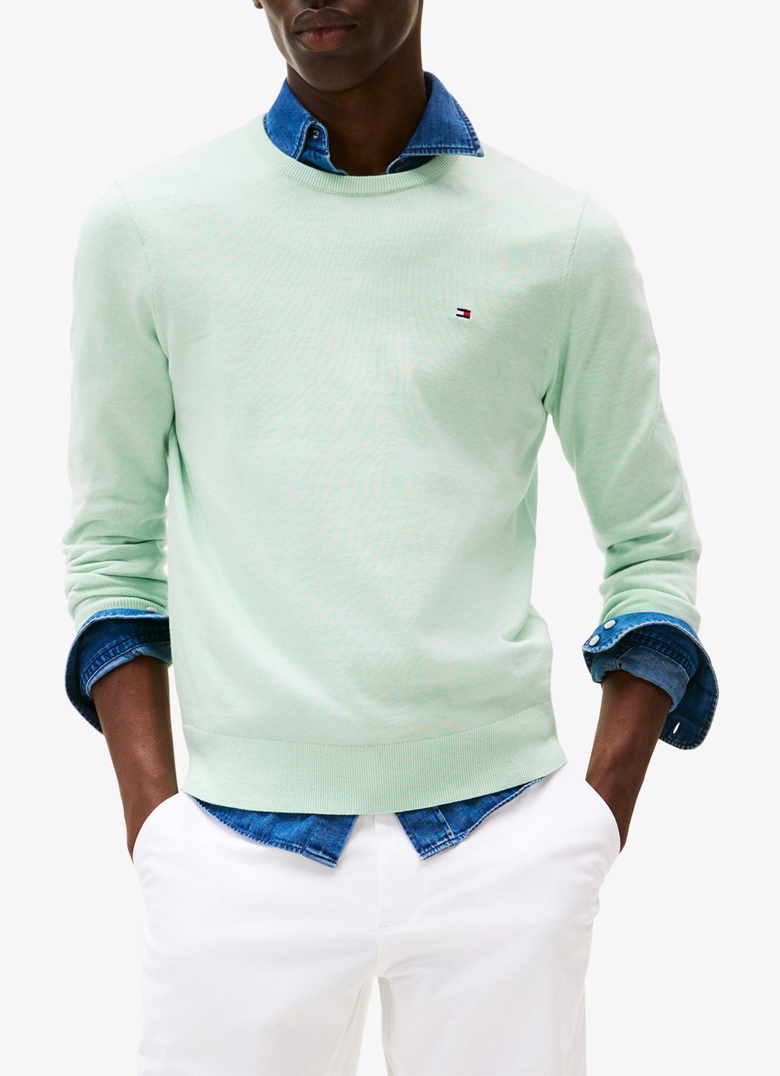 Tommy Hilfiger Pullover met logo - detail 2 mint