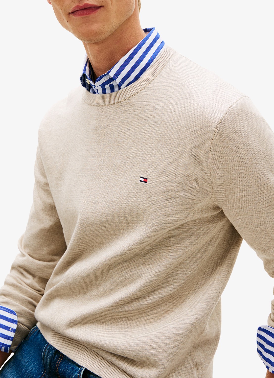 Tommy Hilfiger Pullover met logo - detail 5 beige