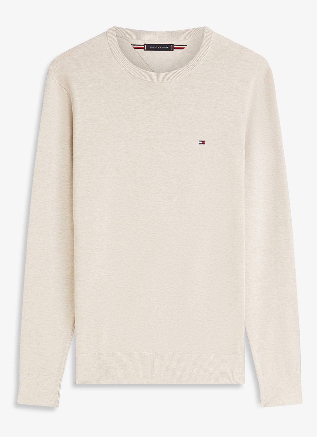 Tommy Hilfiger Pullover met logo - voorkant beige