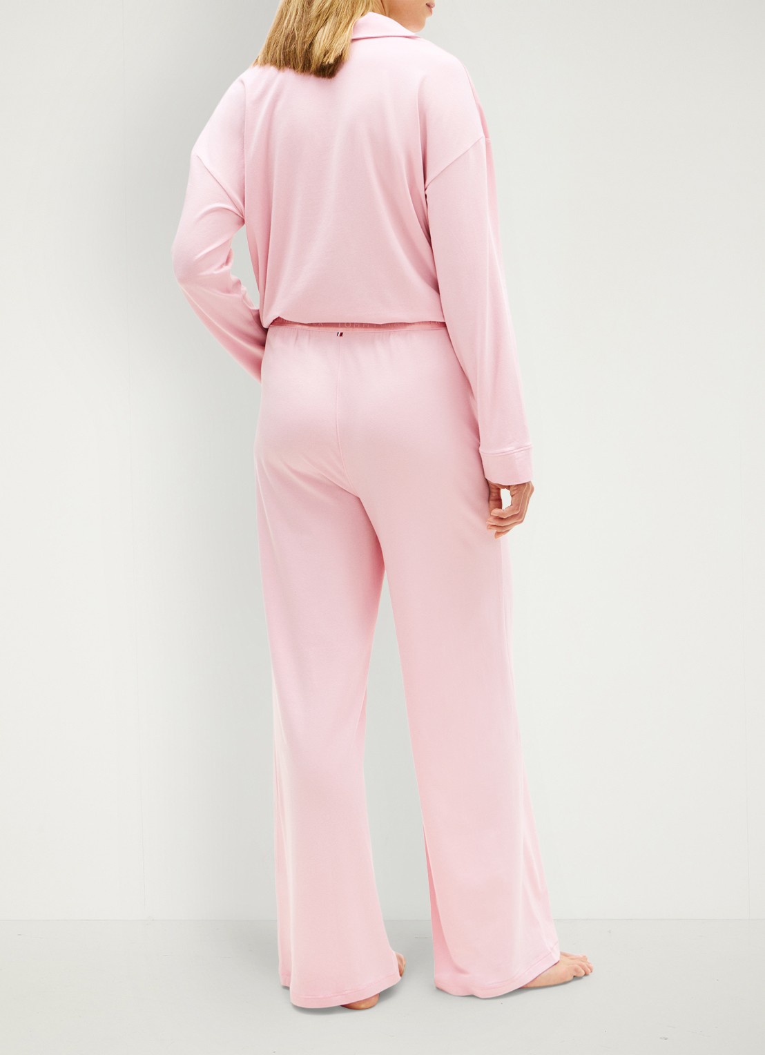 Tommy Hilfiger Pyjamabroek met logoband - achterkant roze