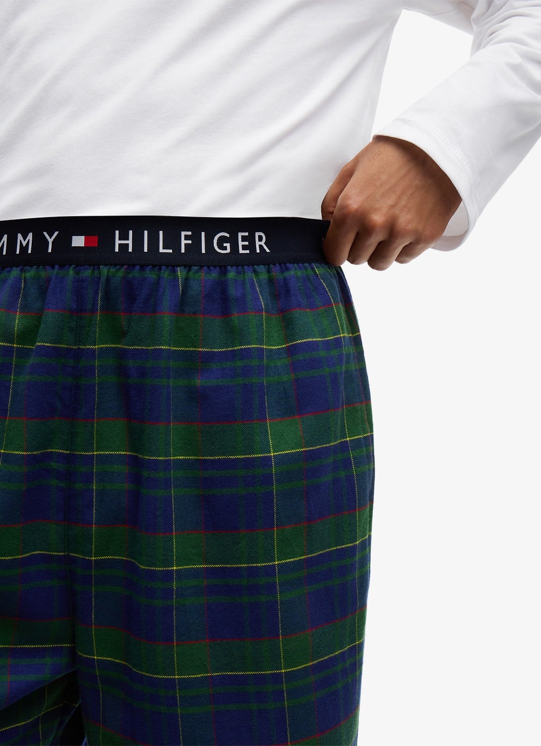 Tommy Hilfiger Pyjamabroek met ruitdessin - detail 4 donkergroen