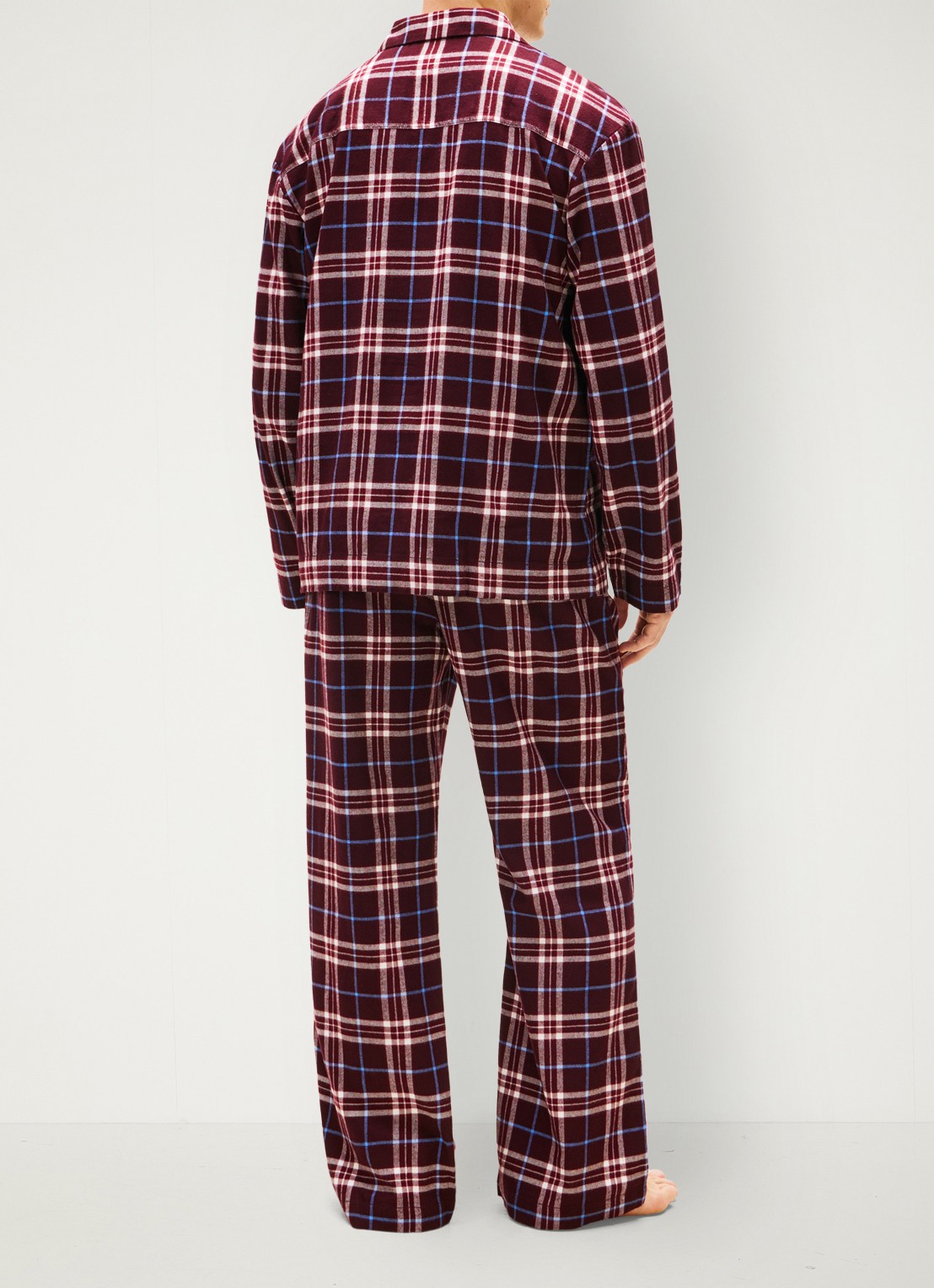 Tommy Hilfiger Pyjamaset met ruitdessin 2-delig - achterkant 4 bordeauxrood