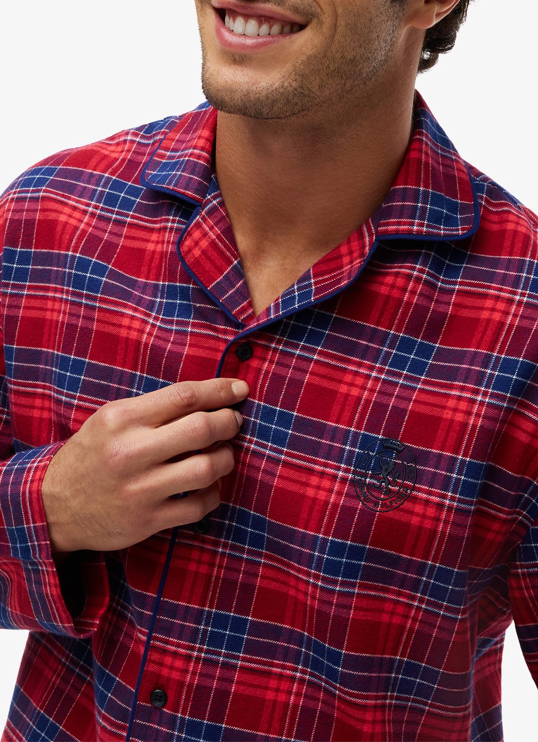 Tommy Hilfiger Pyjamaset met ruitdessin 2-delig - detail check global stp medium red-0qj